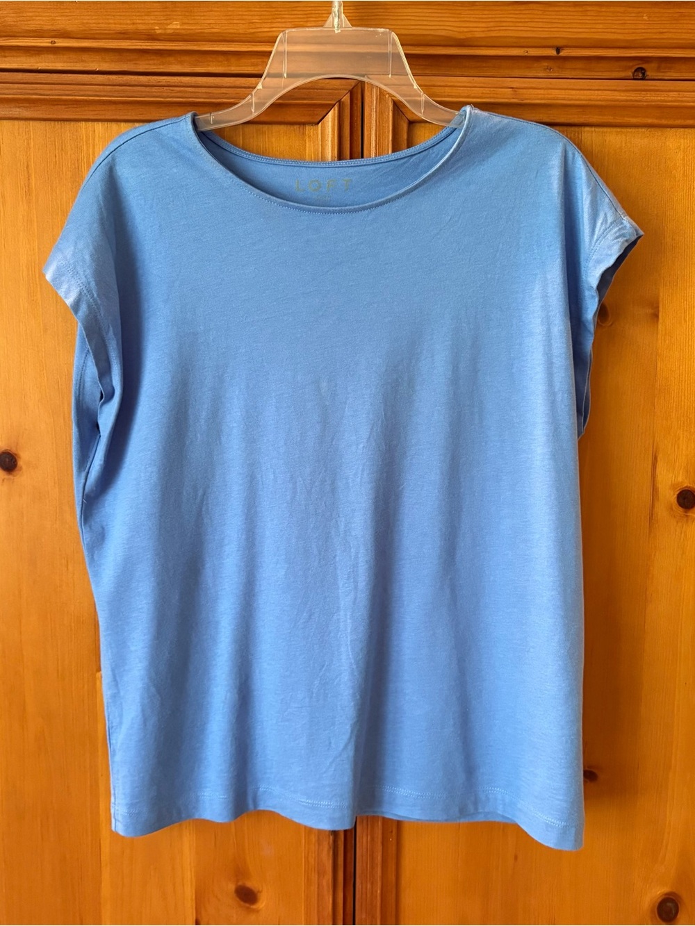 LOFT Sky Blue Cap Sleeve Cotton Tee